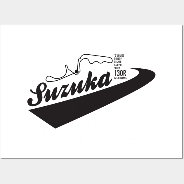 Suzuka Race Circuit 130R Wall Art by funkymonkeytees